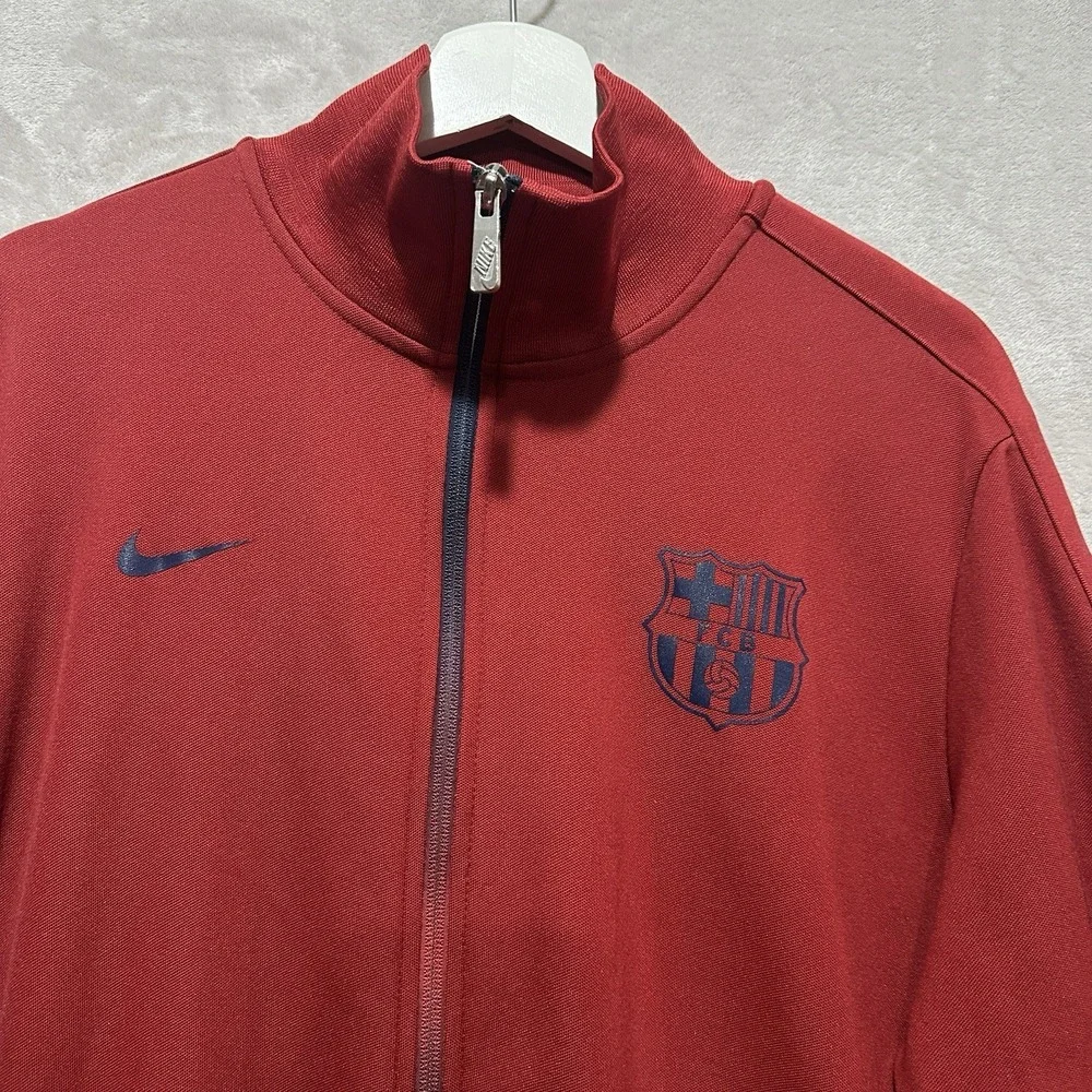 Nike‎ FC Barcelona N98 Authentic Track Jacket Men's XL Red Full Zip High Collar